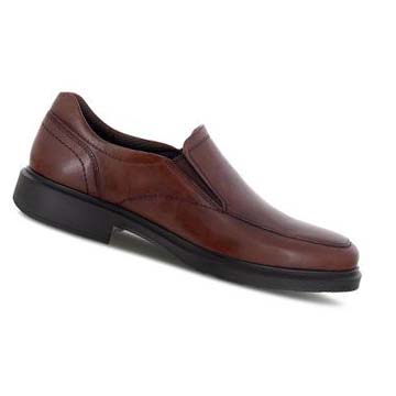 Men's Ecco Helsinki 2.0 Apron Toe Slip-on Dress Shoes Brown | Canada 514LIS